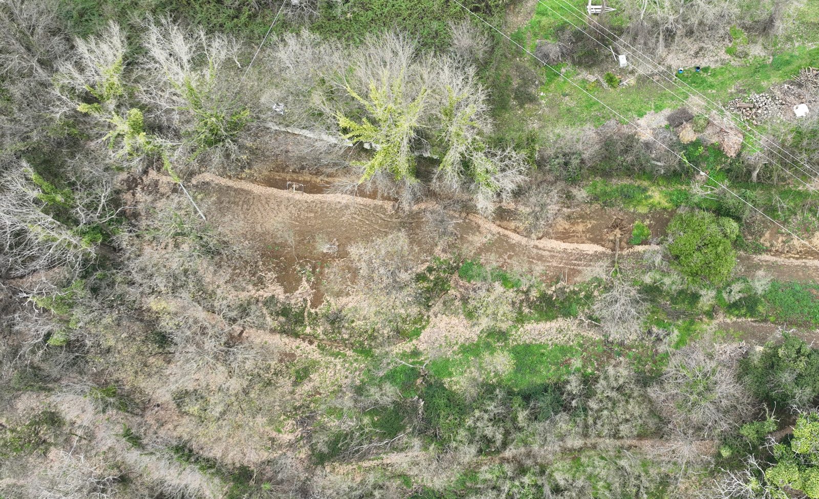 Vista aerea su terrazzamenti agricoli